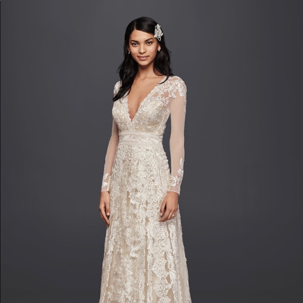 Melissa Sweet Linear Lace Gown